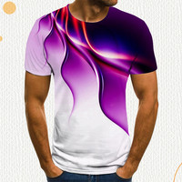 Męska koszulka z nadrukiem 3D osobowość błyskawica T koszula z krótkim rękawem Casual T Shirt 2021 nowa koszulka letnia 4